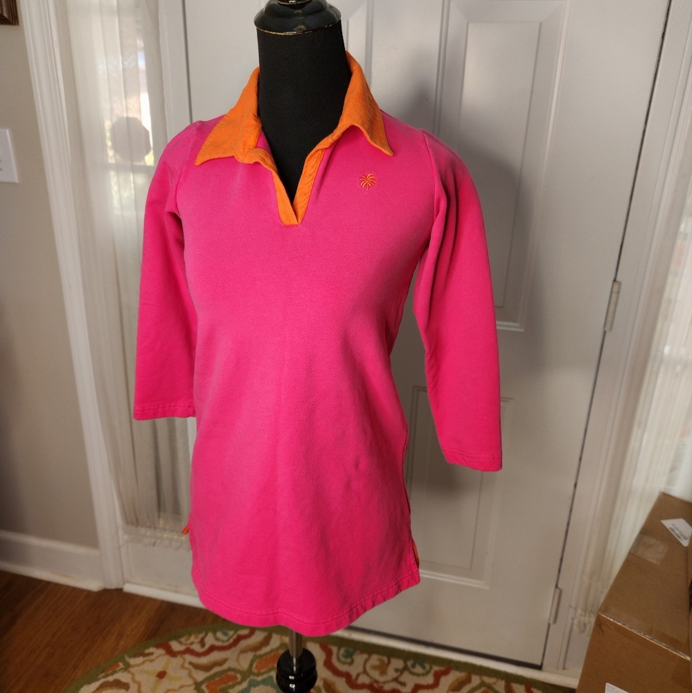 Vintage Lily Pulitzer Pink and Orange Long‎ Sleeve Shirt Junior Size 7